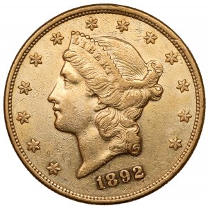 USA, 20 dolarów 1892 CC, Carson City - rzadkie