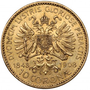 Austria, Franz Joseph I, 10 corona 1908 - 60 years of reign