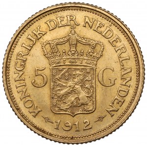Netherlands, Wilhelmina, 5 gulden 1912