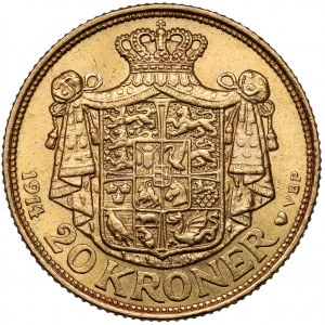Denmark, Christian X, 20 kroner 1914