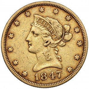 USA, $10 1847 - Freiheitskopf