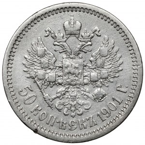 Russia, Nicholas II, 50 kopeks 1901 FZ