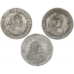 Prussia, Sixpence 1682-1704, set (3pcs)