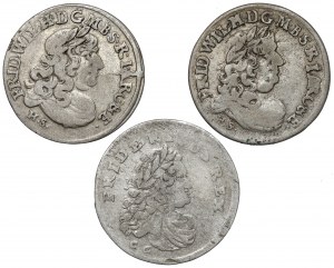 Prusy, Szóstak 1682-1704, zestaw (3szt)