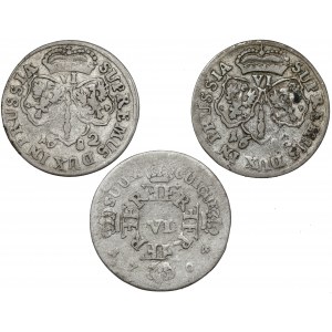 Prussia, Sixpence 1682-1704, set (3pcs)