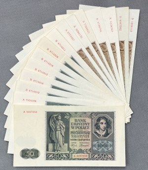 50 i 100 złotych 1941 - zestaw (16szt)