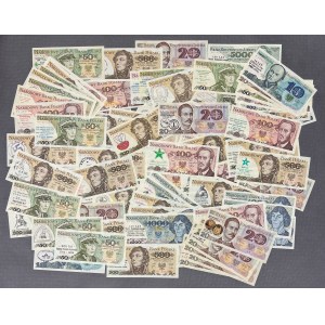 Zestaw banknotów PRL z nadrukami (78szt)