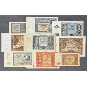 Set of Polish banknotes from 1931-1946 (9pcs)