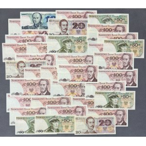 PRL, duży zestaw banknotów (34szt)