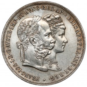 Austria, Franciszek Józef I, 2 guldeny 1879 - Srebrny Jubileusz Ślubu