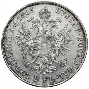 Austria, Franz Joseph I, 2 florin 1885