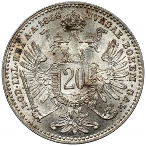 Austria, Franz Joseph I, 20 kreuzer 1868