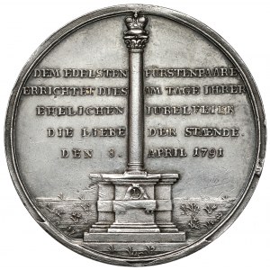 Śląsk, Ks. wirtembersko-oleśnickie, Medal 1791 - złota rocznica ślubu