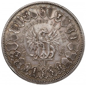 Schweiz, 5 Franken (Schießtaler) 1879, Basel