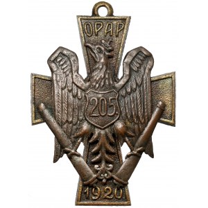 Odznaka, 205 Ochotniczy Pułk Artylerii Polowej