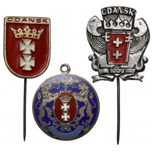 Gdansk, pin set and medallion (3pcs)