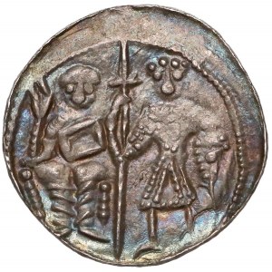 Boleslaw III the Wrymouth, Denarius - Knight and St. Adalbert.