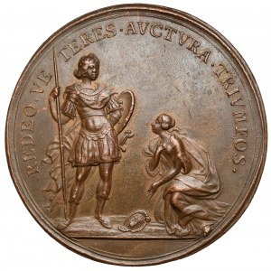 Szwecja, Karol IX, Medal bez daty (1676) - Redeo ve Teres Auctura Triumfos