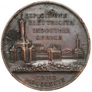 Medal, Włochy, Aleksander Wolta - 100-lecie budowy pierwszego ogniwa galwanicznego 1899