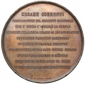 Italy, Cesare Correnti Medal, 1883