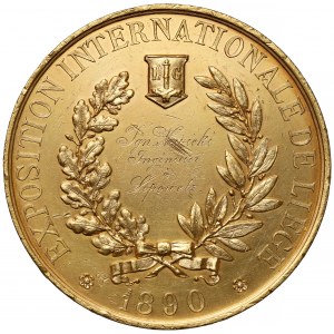 Medal Wystawa w Liege 1890 - złota nagroda dla inż. Ignacego Nowicki