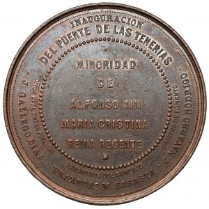 Hiszpania, Medal 1887 - A Los Poderes Publicos Zaragoza Agradecida
