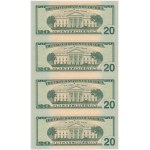 USA, 20 Dollars 2004 - replacement series - uncut 4 pieces in a dedicated album