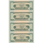 USA, 20 Dollars 2004 - seria zastępcza - nierozcięte 4 sztuki w dedykowanym albumie