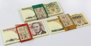 INFINITE bank parcels of 50, 100 and 500 zloty 1982-1988