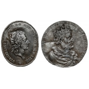 Prints in lead/tin of obverses of two medals