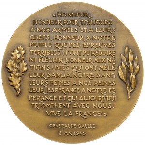 Francja, Medal 1945 - zakończenie II Wojny Światowej