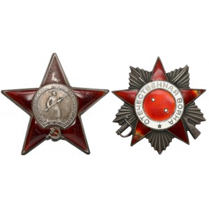 UdSSR, Orden des Vaterländischen Krieges II. Kl. und Orden des Roten Sterns, Satz (2 St.)