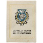 People's Republic of Poland, Kosciuszko badge of 1WDP Lenino Berlin + miniature and ID card