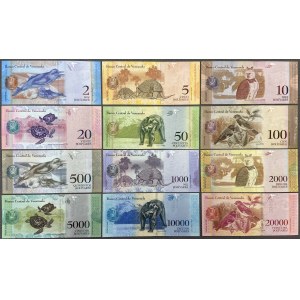 Venezuela, 2 - 20.000 Bolivares 2007-2016 (12pc)