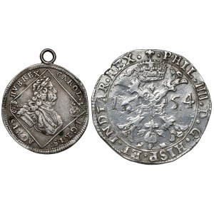 Niederlande, Patagon 1654 und Ungarn, 1/4 Taler 1714, Satz (2tlg.)