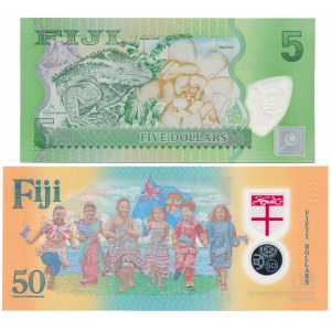 Fiji, 5 & 50 Dollars - polymers (2pcs)