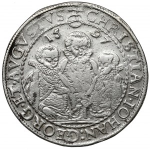 Saxony, Krystian II, John George I and Augustus, Thaler 1597 HB, Dresden