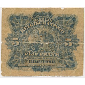 Belgian Congo, 5 Francs 1920