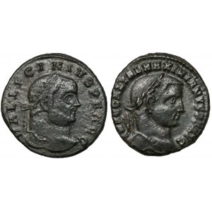 Maksymin II Daja i Licyniusz I, zestaw follisów (2szt)