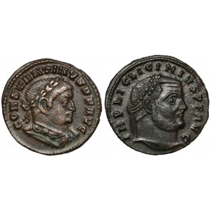 Constantine I and Licinius I, follis, lot (2pcs)