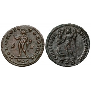 Konstantyn I Wielki i Licyniusz I, zestaw follisów (2szt)