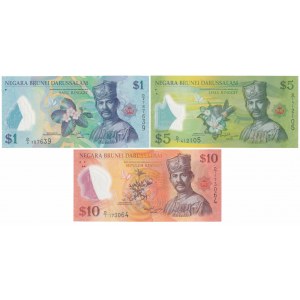 Brunei Darussalam, 1, 5 und 10 Ringgit 2011 - Polymere (3Stück)