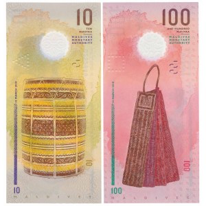 Maldives, 10 & 100 Rufiyaa 2018 - Polymers (2pcs)