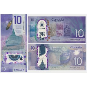 Kanada, 10 Dollars (2013-2018) - polimery (3szt)