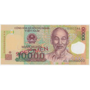 Wietnam, 10.000 Dong (2006) - SPECIMEN - polimer