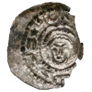 Conrad of Mazovia (after 1222), Hebrew Brakteat - head in front with spherical frieze