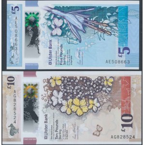 Northern Ireland, 5 & 10 Pounds Sterling 2018 - polymers (2pcs)