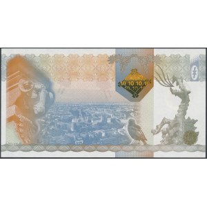 PWPW Kraków, hologram MAŁE CYFRY 10, panorama niebieska