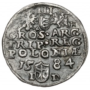 Stefan Batory, Trojak Olkusz 1584 - initials GH
