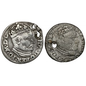 Stefan Batory, Trojak Olkusz 1585-1586, set (2pcs)